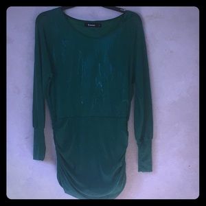 Long sleeve green and sparkley long shirt/ dress